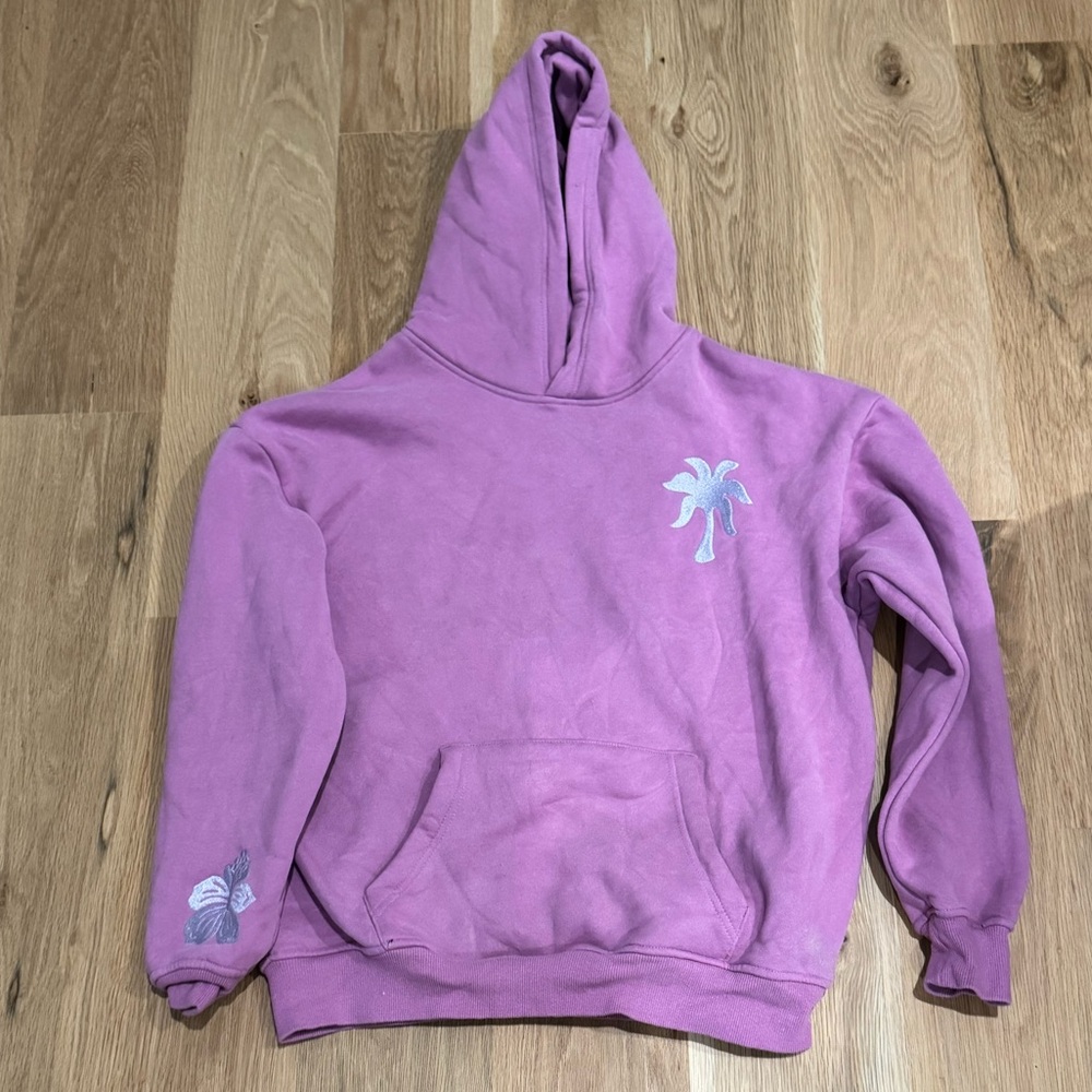 Pink Palm Puff hoodie. - Picture 3 of 5